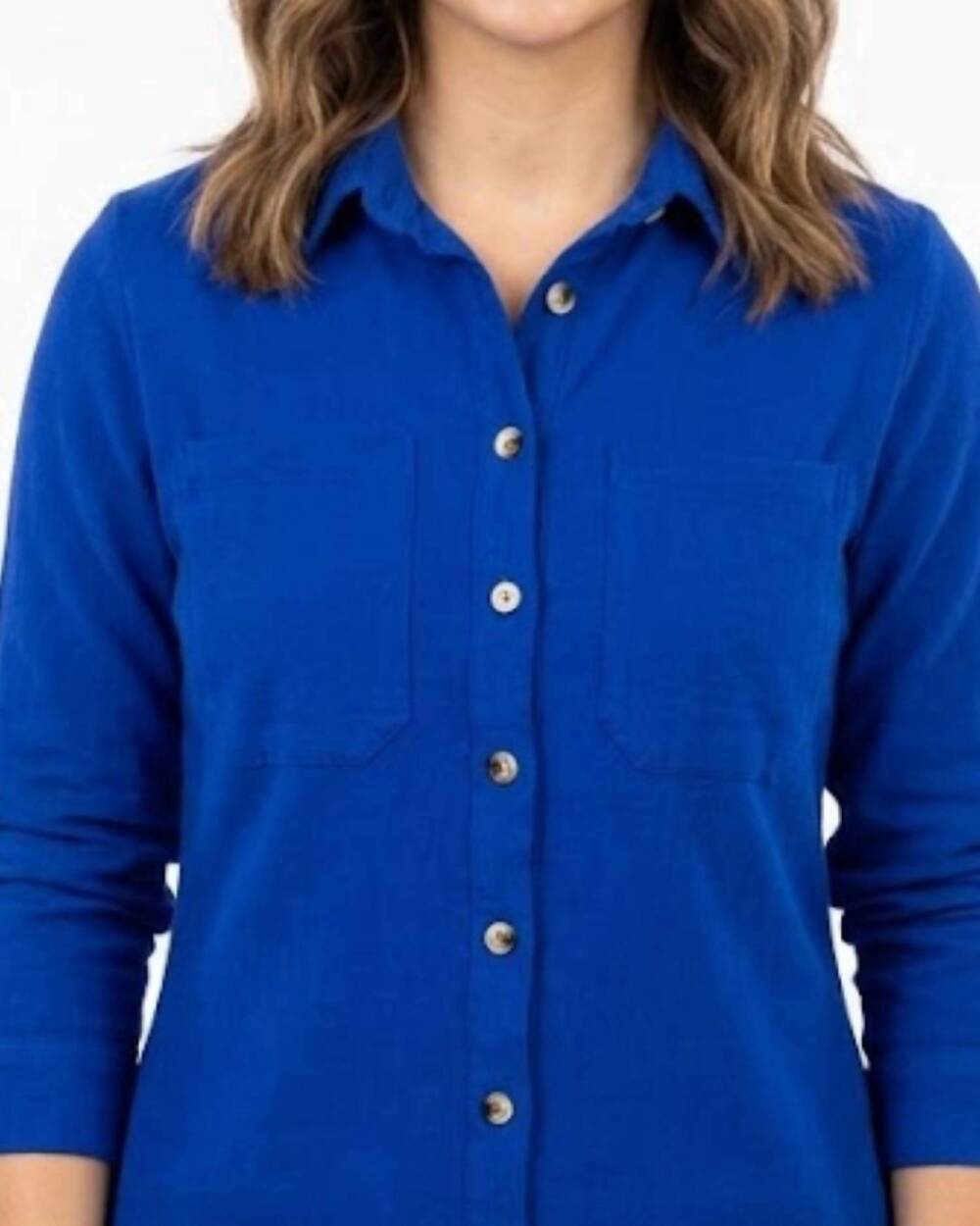 NEW DUNES tarabilla button down top in royal